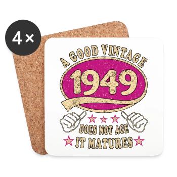 74th Birthday 1949 '74 Good vintage - Coasters (set of 4) - white - Front