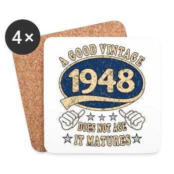 75th Birthday 1948 75 Good vintage - Coasters (set of 4) - white - Front