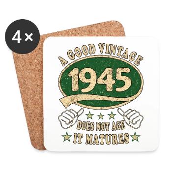 78ème Anniversaire 1945 '78 Bon Millésime - Dessous de verre (lot de 4) - blanc - Devant