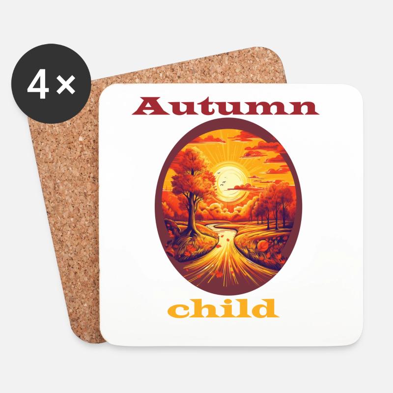Enfant d’automne - Dessous de verre (lot de 4) - blanc