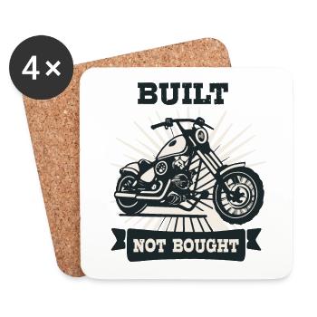 Built not bought Motorcycle - Coasters (set of 4) - white - Front