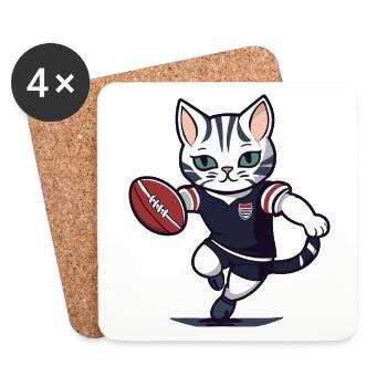 Katze - Untersetzer (4er-Set) - Weiß - Vorne