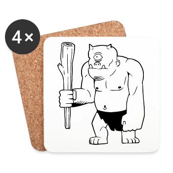 Cyclops Troll Encounter - Coasters (set of 4) - white - Front