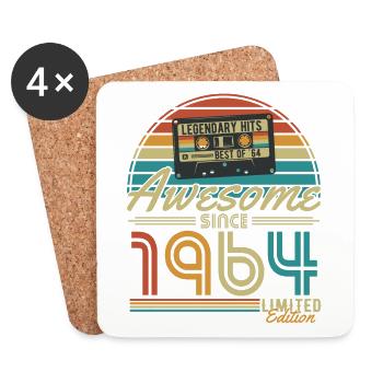 Original 1964 Vintage Vintage Birthday Retro - Coasters (set of 4) - white - Front