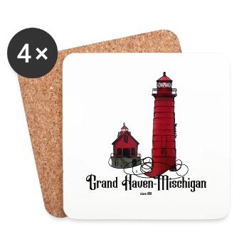 Grand Haven Michigan Leuchtturm - Untersetzer (4er-Set) - Weiß - Vorne