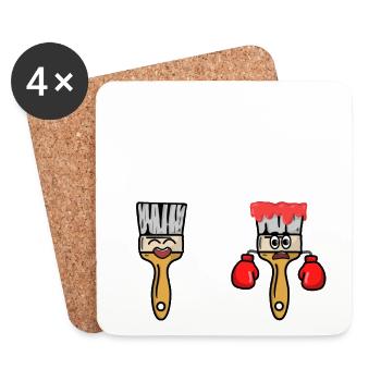 ATSEM at the beginning and end of the year - Coasters (set of 4) - white - Front