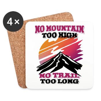 Kein Berg zu hoch, kein Weg zu lang - Untersetzer (4er-Set) - Weiß - Vorne