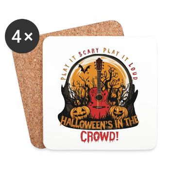 Guitar & Pumpkins for Halloween! - Coasters (set of 4) - white - Front