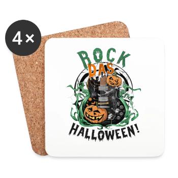 Rock Halloween, guitar and pumpkin - Coasters (set of 4) - white - Front