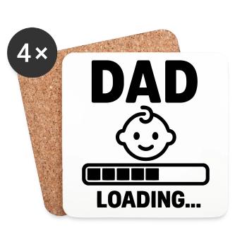 Daddy Will Soon – Gift for Pregnancy - Coasters (set of 4) - white - Front
