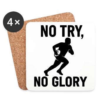 Kein Versuch kein Ruhm Rugby - Untersetzer (4er-Set) - Weiß - Vorne