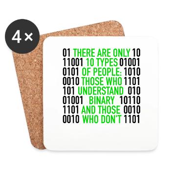 There Are Only 10 Types Of People | Binary Code - Untersetzer (4er-Set) - Weiß - Vorne