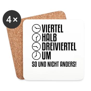 Uhrzeit Ostdeutschland | Ossi Osten Ostdeutsch Uhr - Untersetzer (4er-Set) - Weiß - Vorne