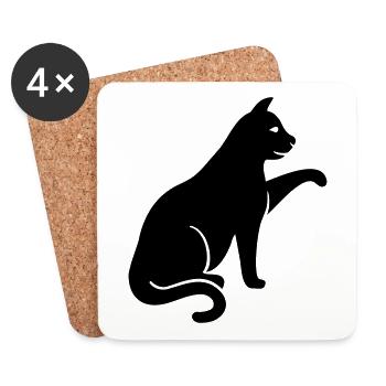 Chat - Dessous de verre (lot de 4) - blanc - Devant