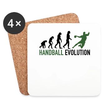 Handball Evolution | Handballspieler, Handballfan - Untersetzer (4er-Set) - Weiß - Vorne