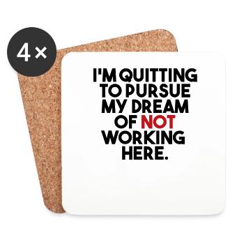 Job change, notice, farewell, pension, colleagues - Coasters (set of 4) - white - Front