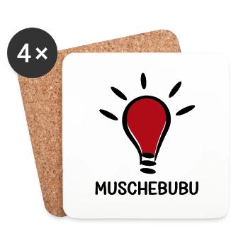 Muschebubu | Sachsen, sächsisch, Sachse, Ossi - Untersetzer (4er-Set) - Weiß - Vorne