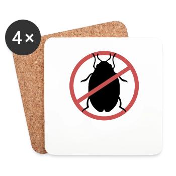 No Bed Bugs | Bed Bugs Verboten Bed Bug Reisen - Untersetzer (4er-Set) - Weiß - Vorne