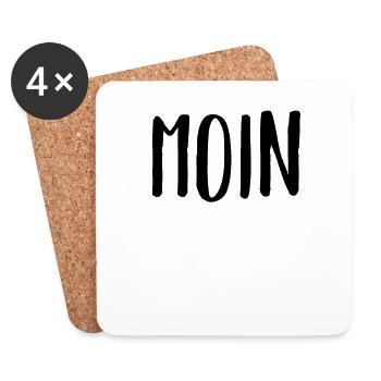 Moin | Begrüßung Norddeutschland Küste Norden - Untersetzer (4er-Set) - Weiß - Vorne