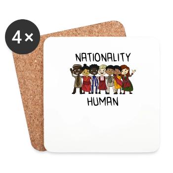 Nationalité Homme Antiracisme Contre Les Nazis - Dessous de verre (lot de 4) - blanc - Devant