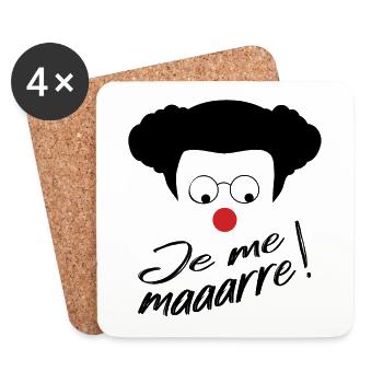 Coluche - Je me marre ! Citation Humour comique - Dessous de verre (lot de 4) - blanc - Devant