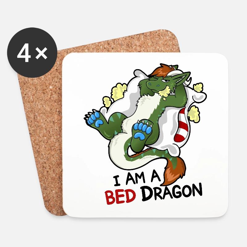 I am a Bed Dragon - Untersetzer (4er-Set) - Weiß