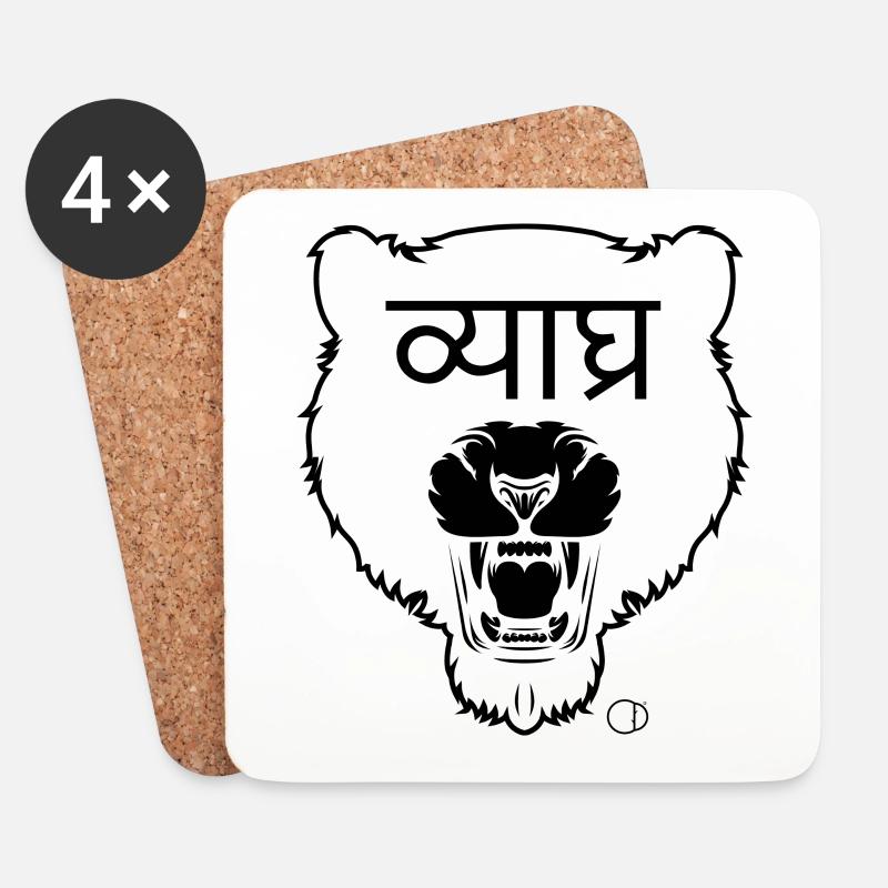 tiger stil sanskrit by CD - Untersetzer (4er-Set) - Weiß