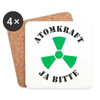Atomkraft, Ja bitte - Untersetzer (4er-Set) - Weiß - Vorne