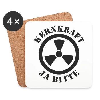 Kernkraft, Ja bitte - Untersetzer (4er-Set) - Weiß - Vorne