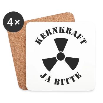 Kernkraft, Ja bitte - Untersetzer (4er-Set) - Weiß - Vorne