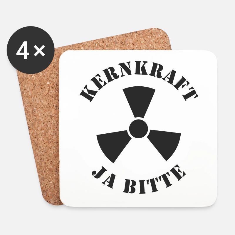 Kernkraft, Ja bitte - Untersetzer (4er-Set) - Weiß