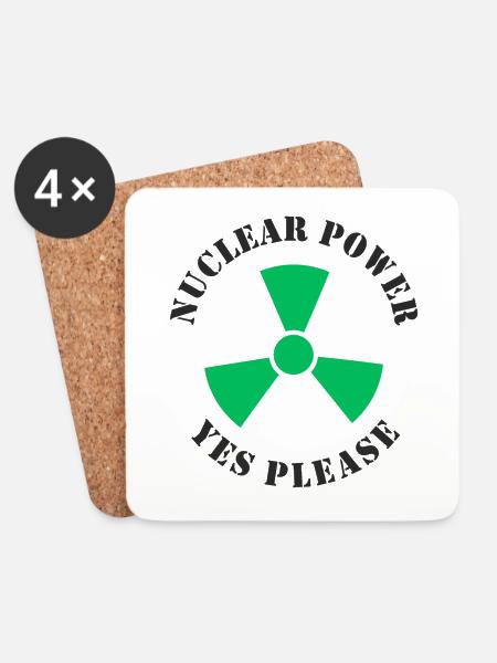 Atomkraft, Ja bitte, Kernenergie - Untersetzer (4er-Set) - Weiß