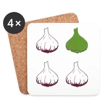 Garlic 4 - Coasters (set of 4) - white - Front