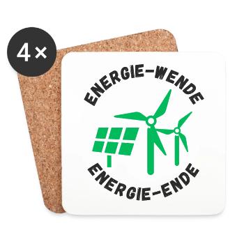 Energiewende Energieende - Untersetzer (4er-Set) - Weiß - Vorne