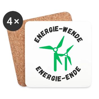 Energiewende Energieende - Untersetzer (4er-Set) - Weiß - Vorne