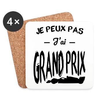 Je Peux Pas J'ai Grand Prix - Idée Cadeau - Dessous de verre (lot de 4) - blanc - Devant
