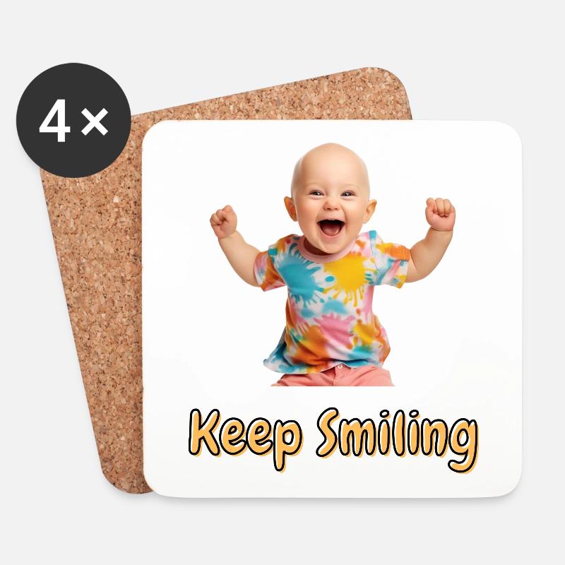 Keep Smiling - Coasters (set of 4) - white