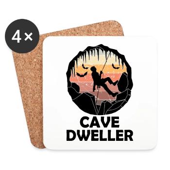 Cave Dweller - Spéléologie - Cave Explorer Spéléologie - Dessous de verre (lot de 4) - blanc - Devant