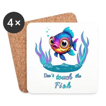 Don't touch the fish! - Coasters (set of 4) - white - Front