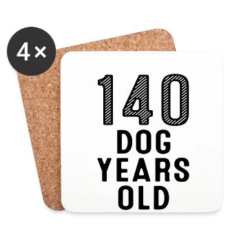 140 Dog Years Old 20th Birthday - Coasters (set of 4) - white - Front