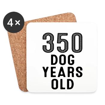 350 Dog Years Old 50th Birthday - Coasters (set of 4) - white - Front