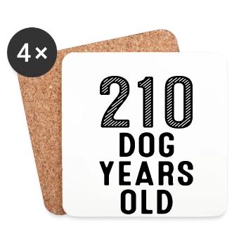 210 Dog Years Old 30th Birthday - Coasters (set of 4) - white - Front