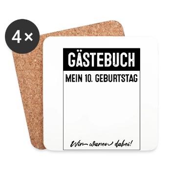 10 Years Guestbook 10th Birthday - Coasters (set of 4) - white - Front