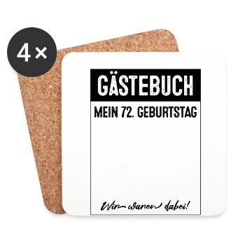 72 Years Guestbook 72nd Birthday - Coasters (set of 4) - white - Front