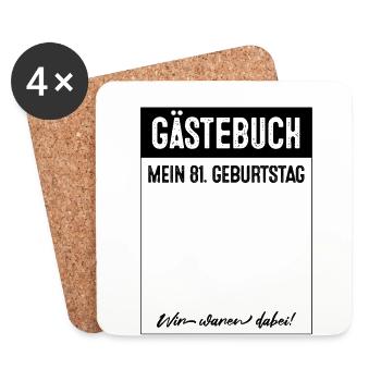 81 Years Guestbook 81st Birthday - Coasters (set of 4) - white - Front