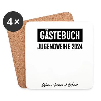 Gästebuch Jugendweihe 2024 - Untersetzer (4er-Set) - Weiß - Vorne