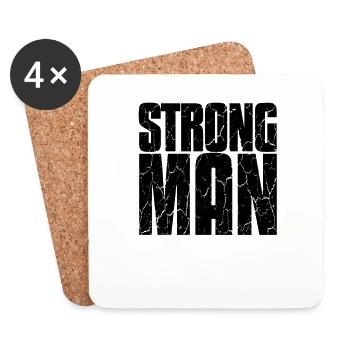 Strongman Fitness Gym Bodybuilding - Coasters (set of 4) - white - Front