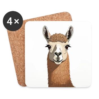 Lama - Untersetzer (4er-Set) - Weiß - Vorne