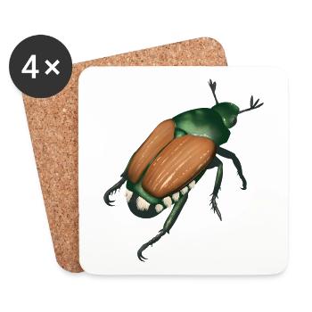 Popillia japonica - an invasive species - Coasters (set of 4) - white - Front