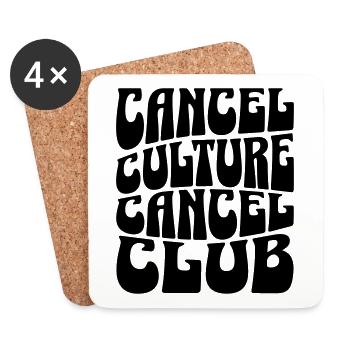Cancel Culture Cancel Club Anti Woke - Dessous de verre (lot de 4) - blanc - Devant